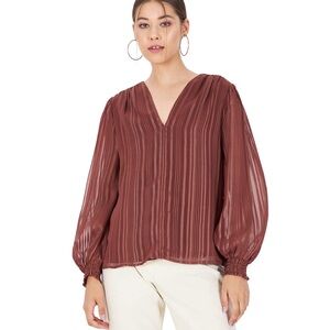 Anthropologie Women's Textured Lurex V-Neck Top  Size XS